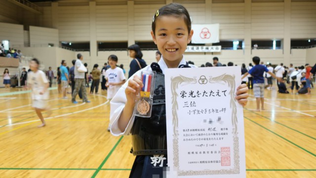 第63回相模原市民剣道選手権大会　小学5年女子の部でKちゃんが3位入賞しました！