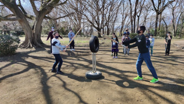 打ち込み台で稽古しました